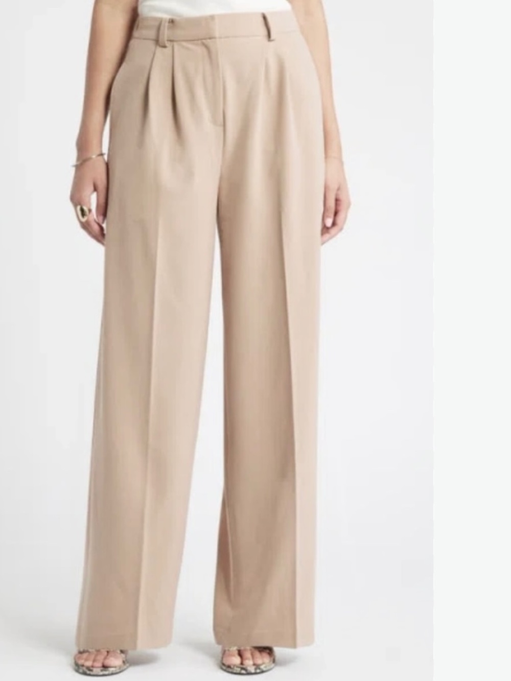 OPEN EDIT Nordstrom Beige Wide Leg Trousers Pants size 00